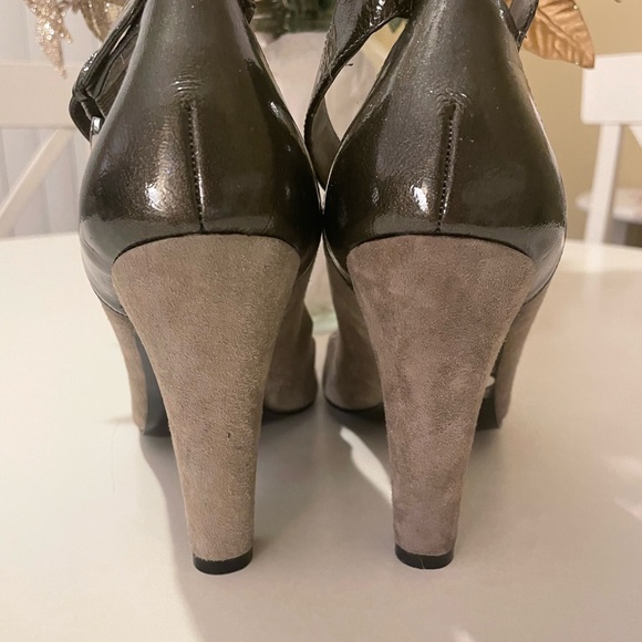 Gorgeous BRAND NEW Nine West Two Tone Grey Leather & Suede Shoes - Picture 4 of 9